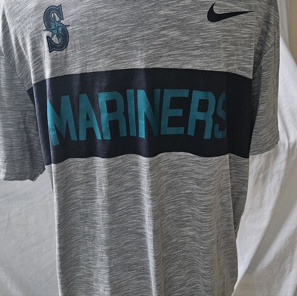 Nike Dri Fit Seattle Mariners Shirt Short Sleeve Heathered Gray Men's XL EUC - Picture 6 of 6